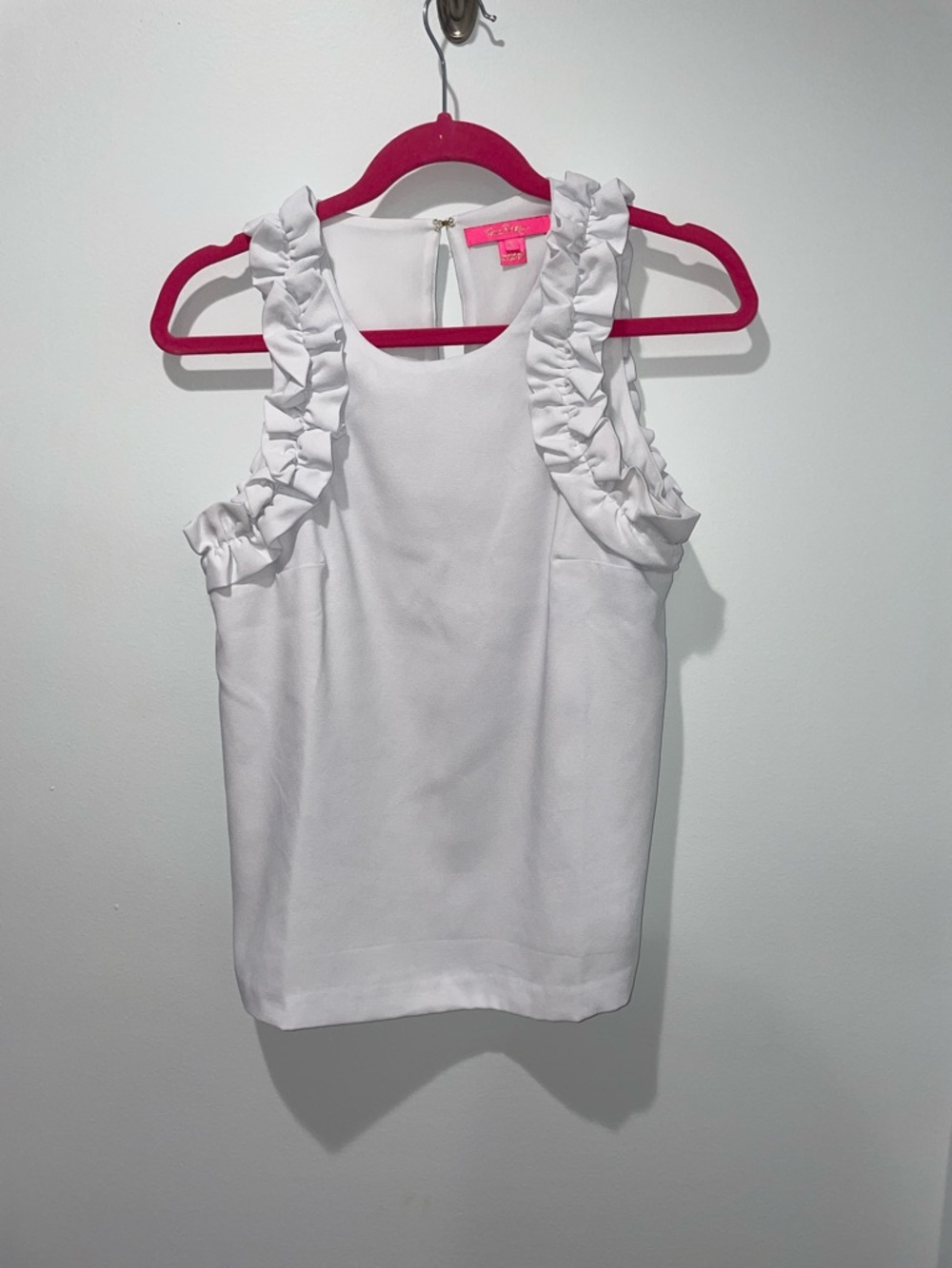 Lilly Pulitzer Ruffled Sleeve White Tank Top - Women's